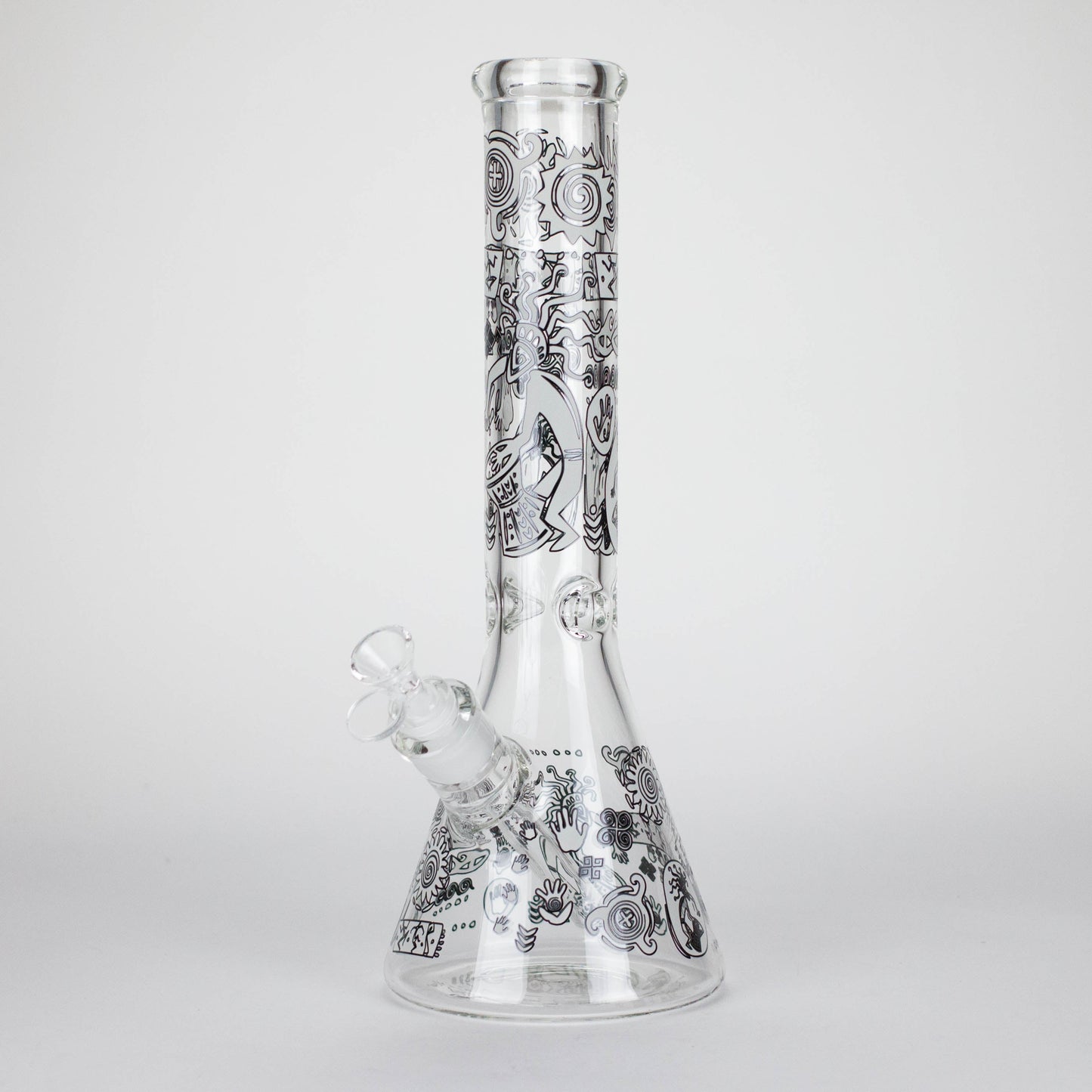 14" 7mm Thick Glass Water Bong – Glow in the Dark Beaker Bong