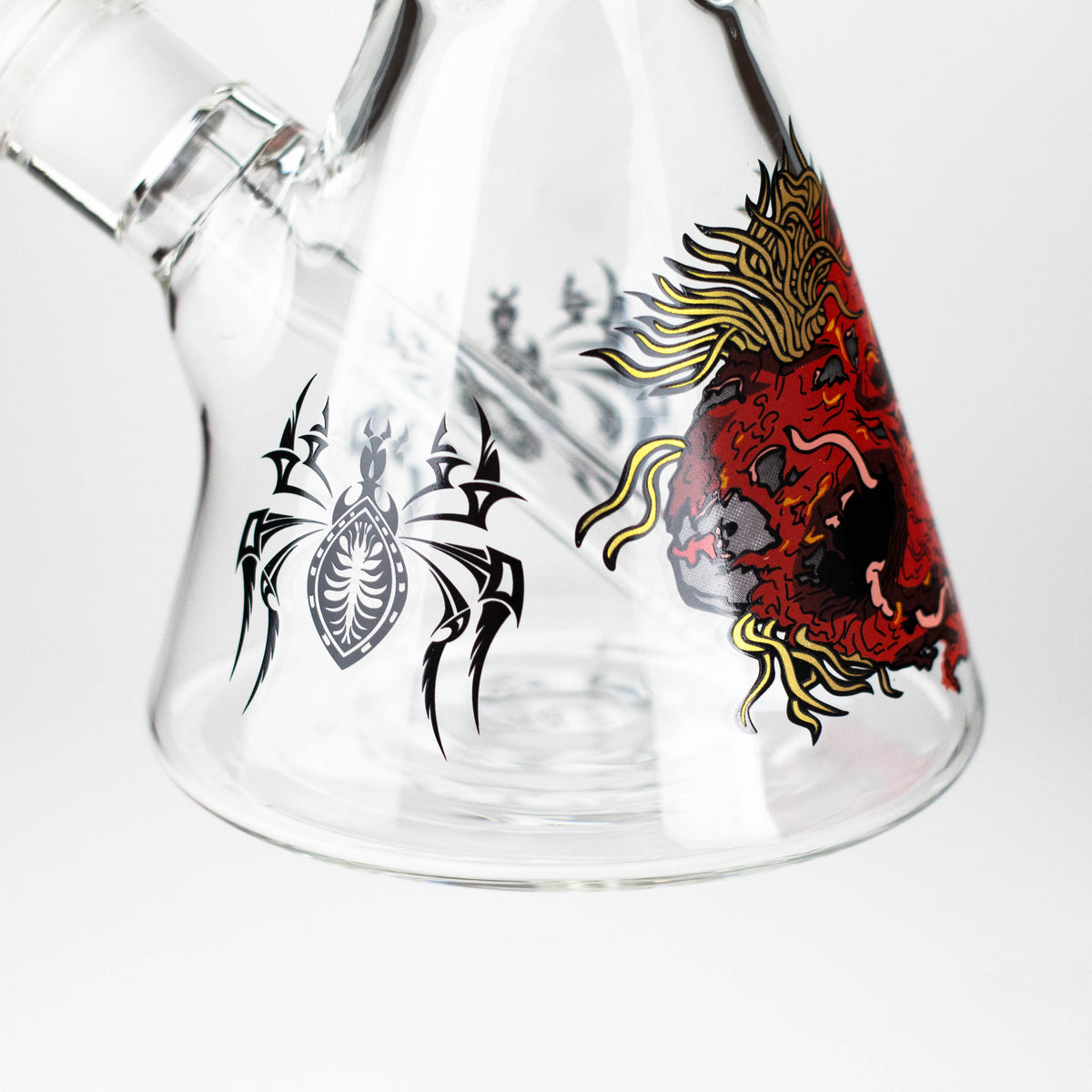 14" Monster Design 7mm Thick Heavy Duty Glass Beaker Bong