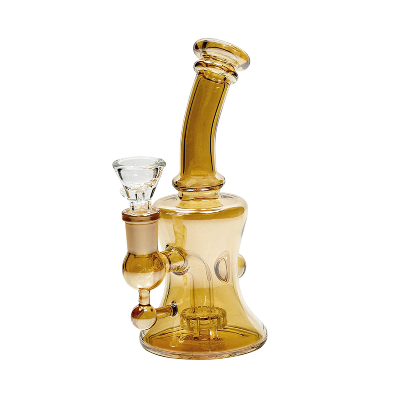 Piranha | 6" Glass Hourglass Rig with Bowl Amber