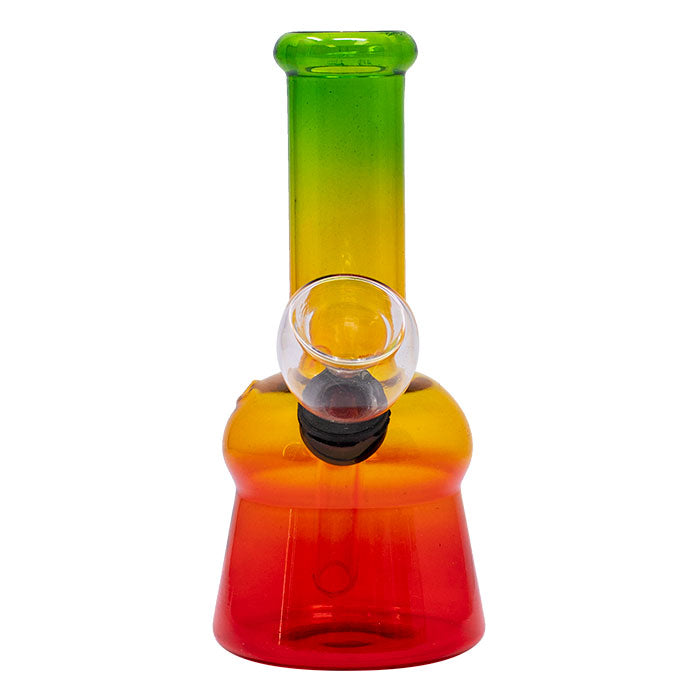 5" Rasta Colored Cylindrical Medium Glass Bong
