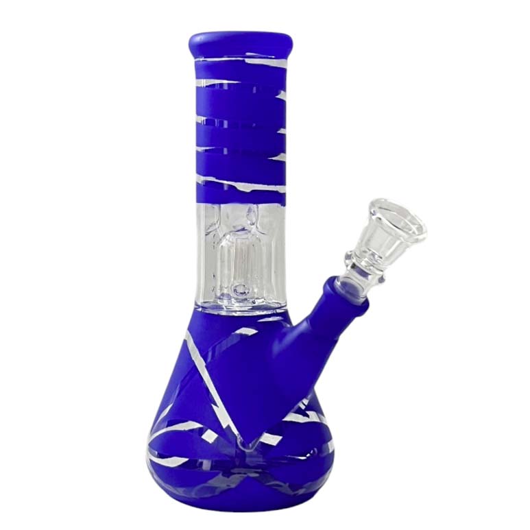 8” Color Spiral Beaker Bong – Built-In Perc