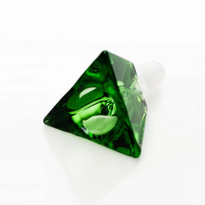 Triangular pyramid Glass Green bowl