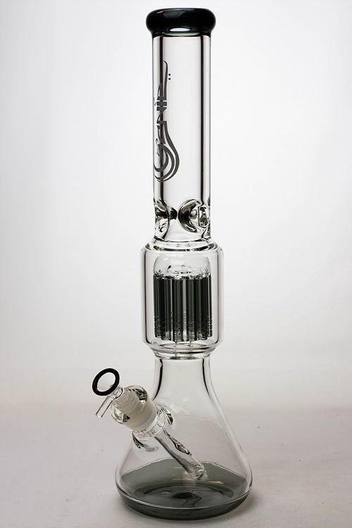 17.5" Genie 10-arm 9 mm colored bottom glass bong ( GE4180 )_10