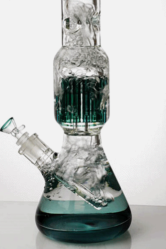 17.5" Genie 10-arm 9 mm colored bottom glass bong ( GE4180 )_8