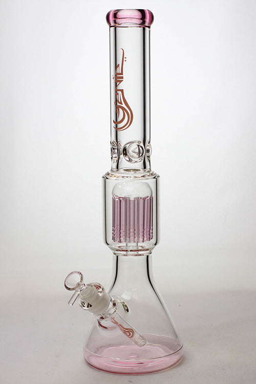 17.5" Genie 10-arm 9 mm colored bottom glass bong ( GE4180 )_14