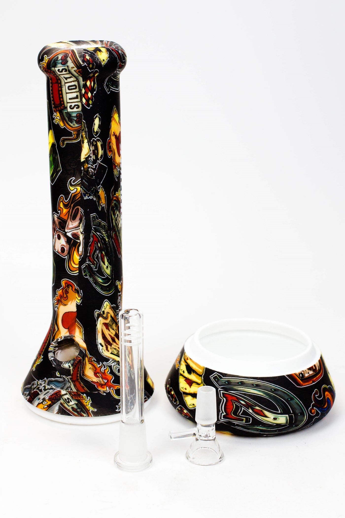 12" Graphic detachable silicone water bong - Assorted