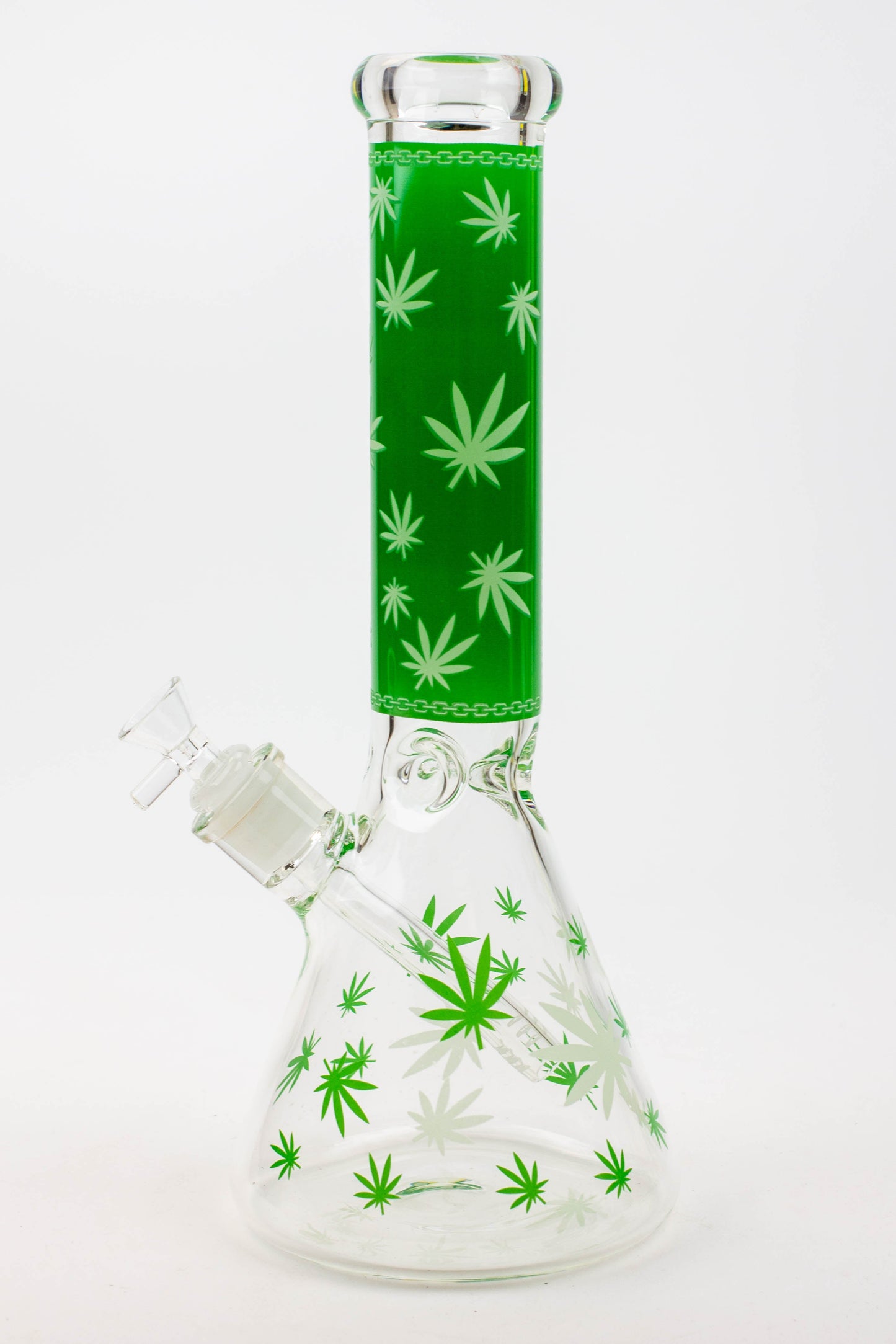 14" Leaf Glow in the dark 7 mm glass bong