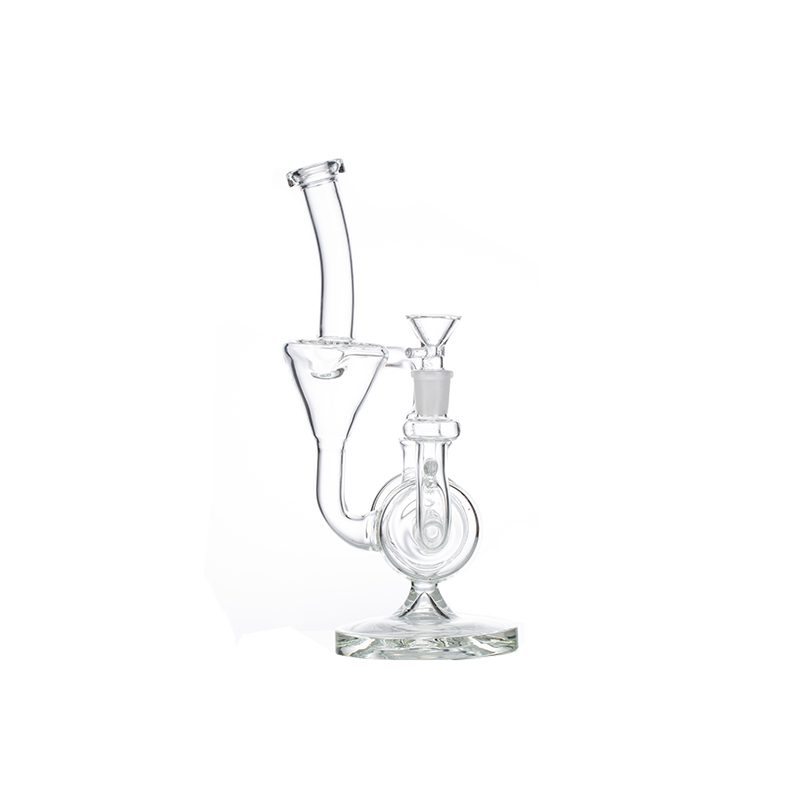 11″ Clear Recycler Glass Bong with inline diffuser