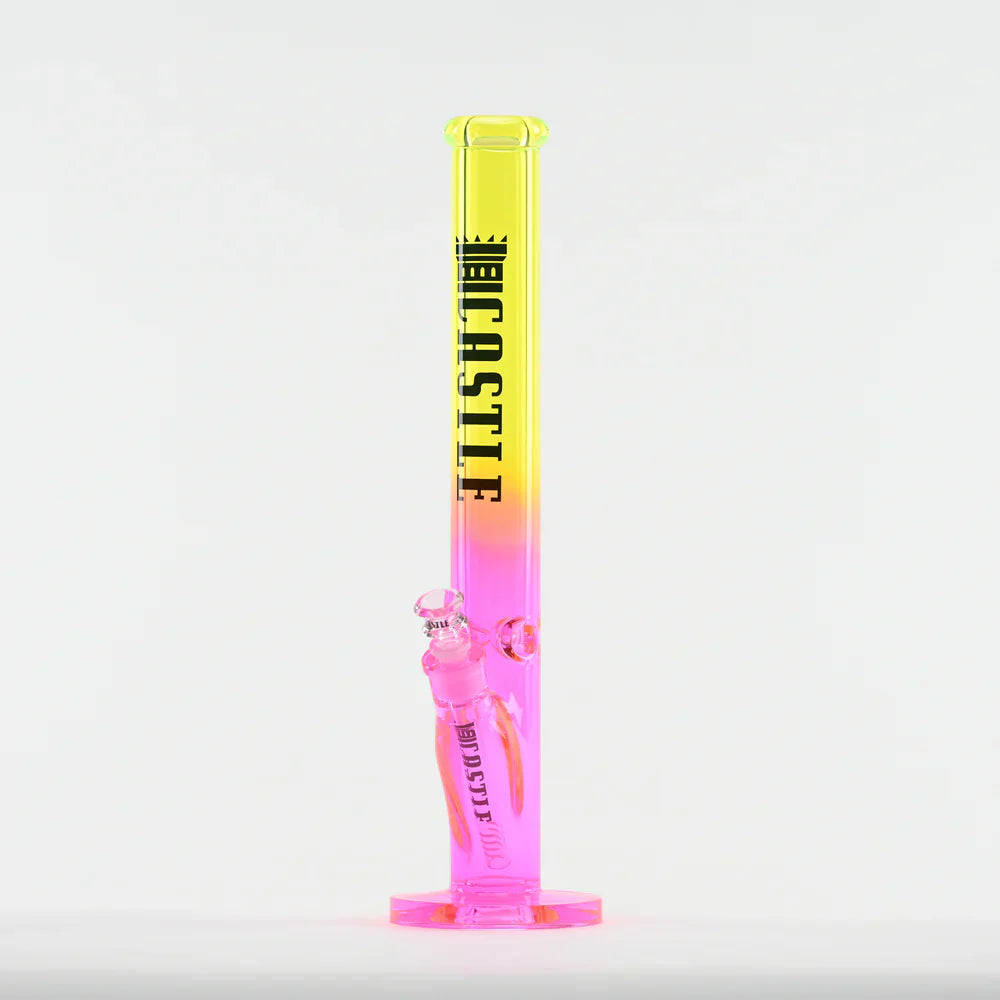 Castle Glassworks | 18" Straight Tube Glass Bong – C-003 (9mm Thick)