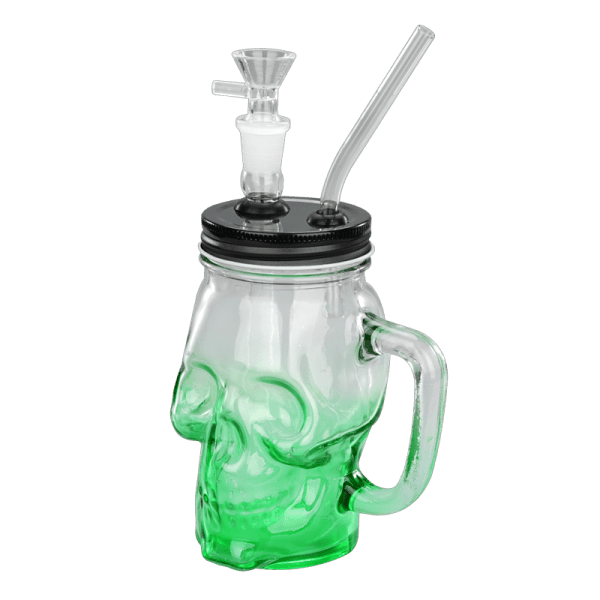 TOPPUFF® | 6″ Skull Cup Glass Bong – Surface Painting Colors
