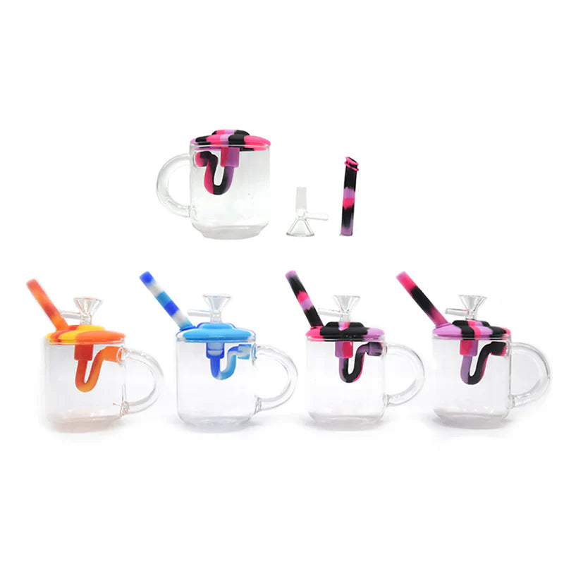 5.5” Silicone Water Pipe Glass mug design– Assorted Colors