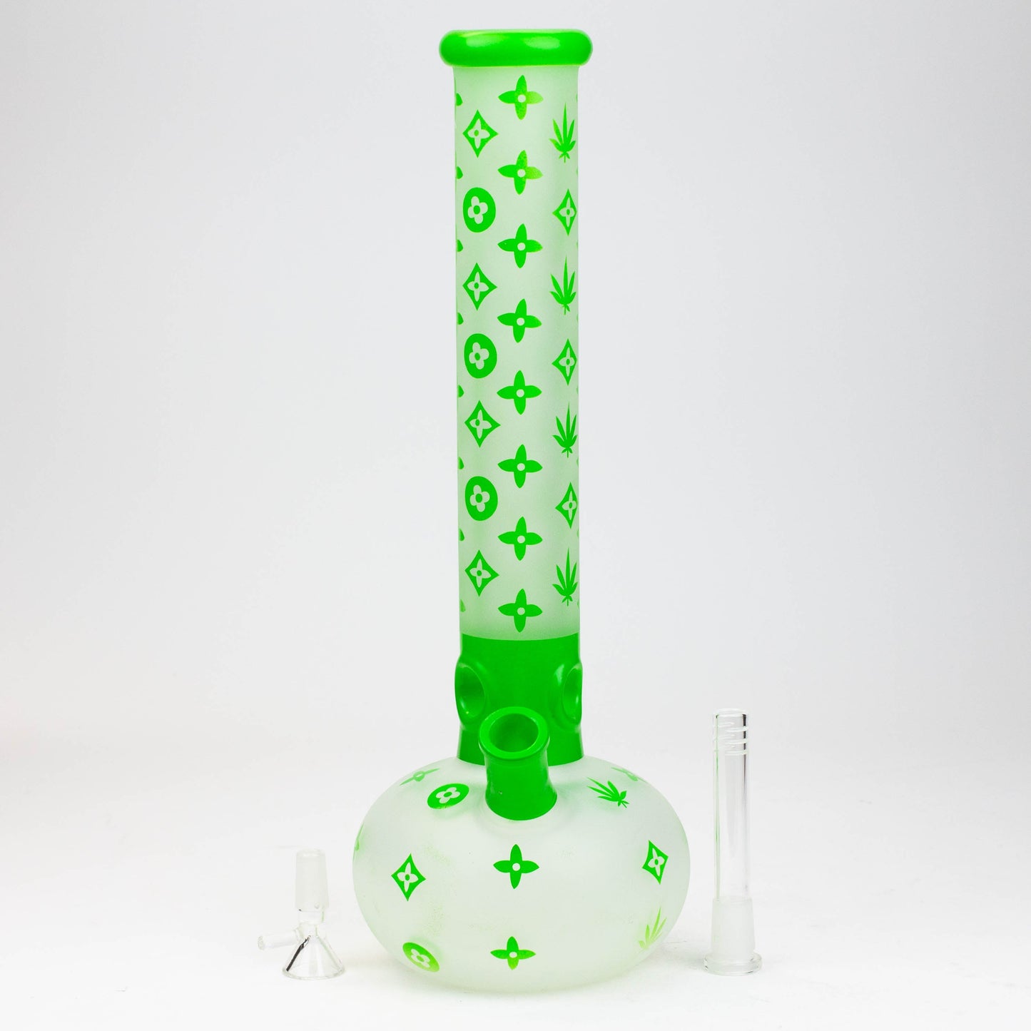 15.5" LX pattern 7 mm frosted glass water bong