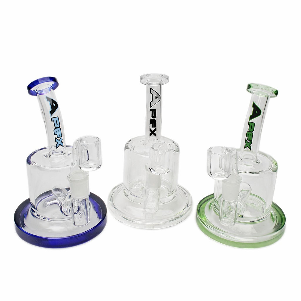 Apex | 4" Mini Inline Glass Concentrate Rig with Banger (Blue)