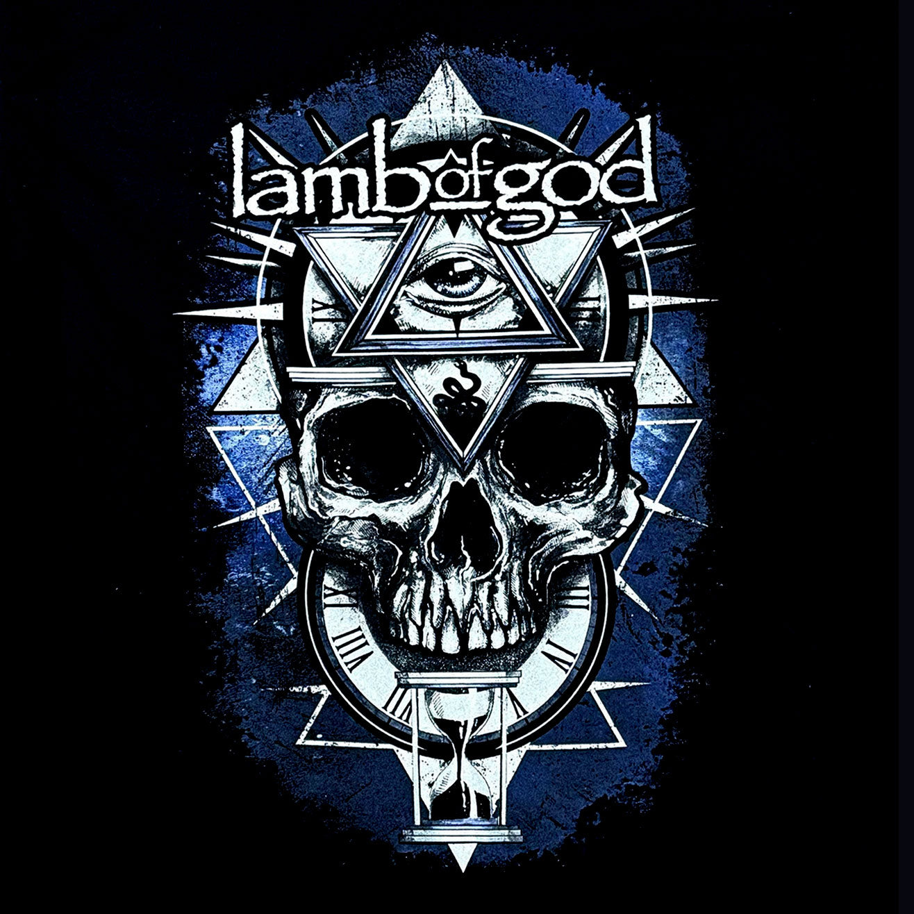 Lamb of God | “All Seeing Blue” Short Sleeve Men’s Black T-Shirt – Officially Licensed Rock Band Tee