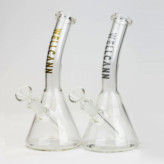 WellCann | 8" Clear Glass Beaker Bong with Bent Neck