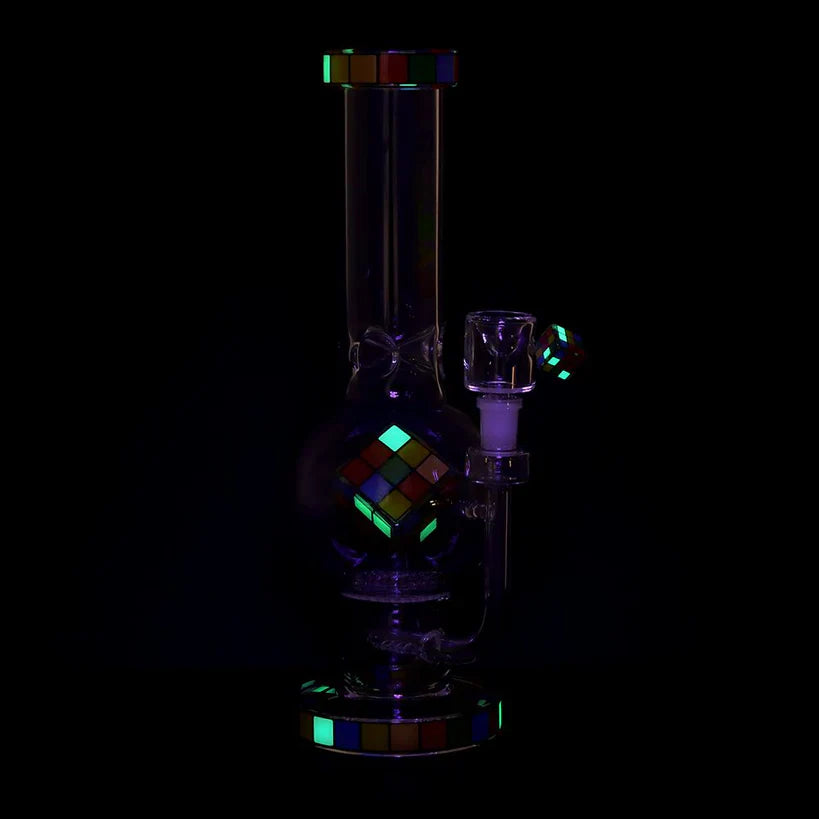 Pulsar® | 13" Rubik’s Cube Double Perc Glass Bong