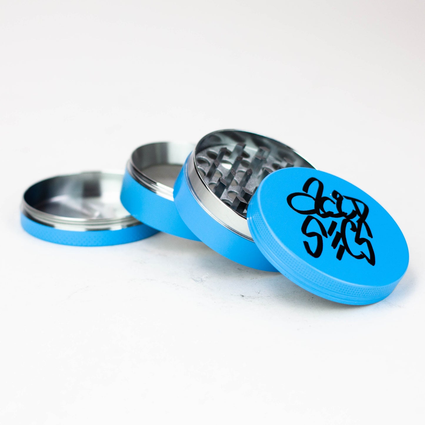 Acid Secs 4 parts 63mm Glow-in-the-Dark metal herb grinder_4