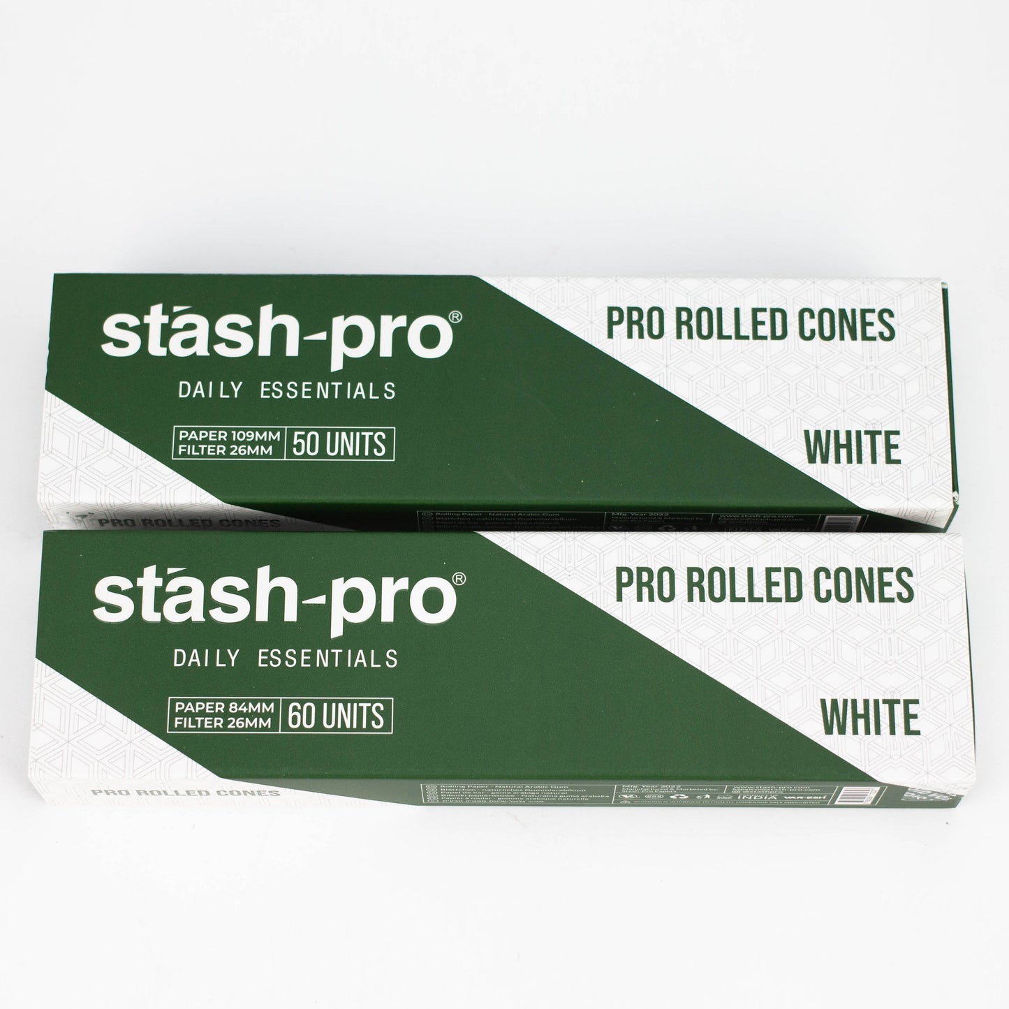 Stash-Pro | Bleached (White) Pro rolled Cones_0