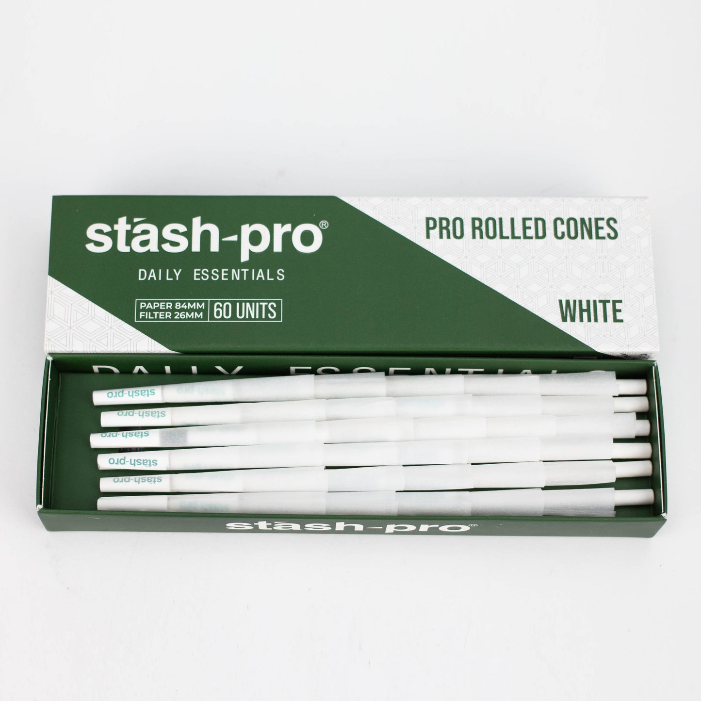 Stash-Pro | Bleached (White) Pro rolled Cones_2