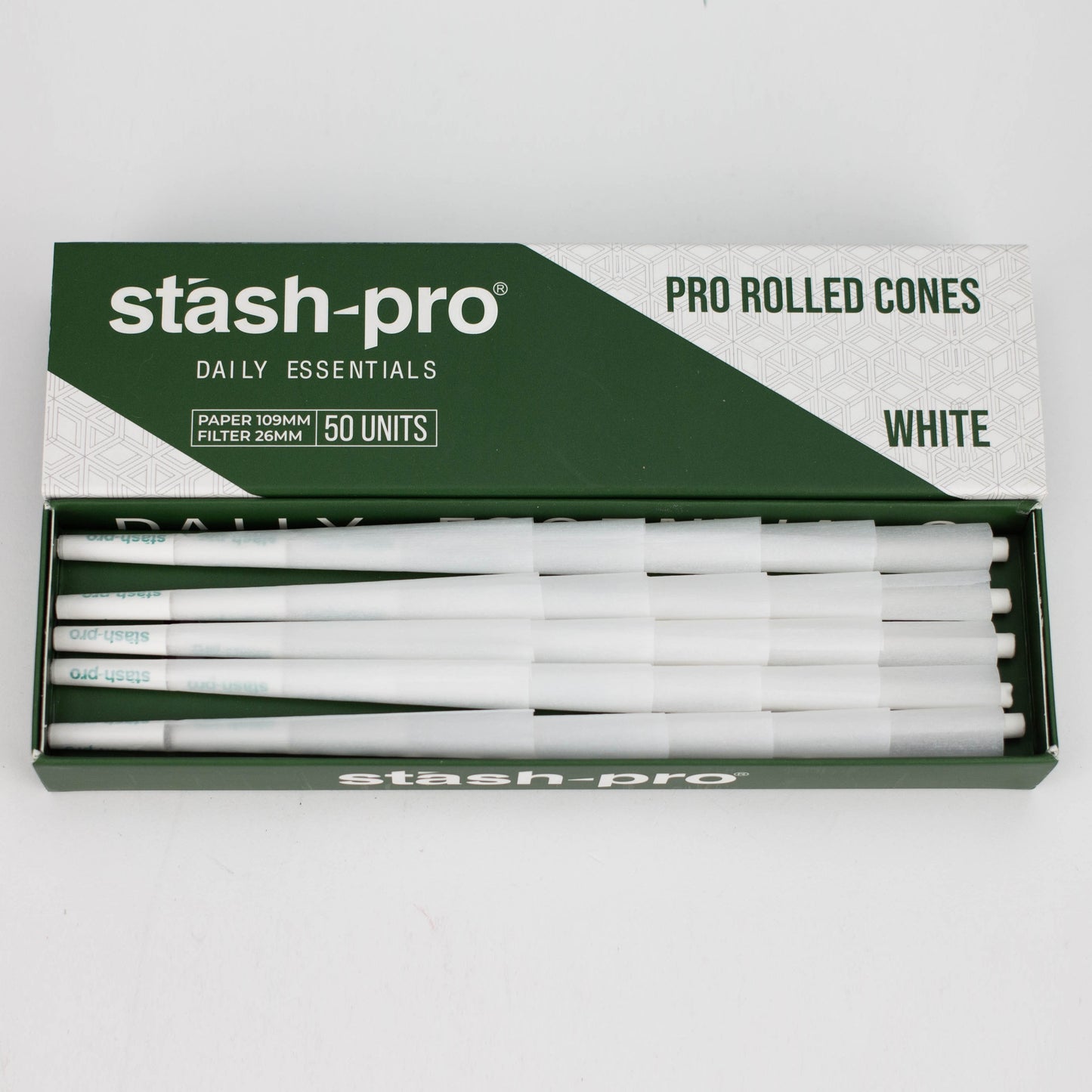 Stash-Pro | Bleached (White) Pro rolled Cones_3