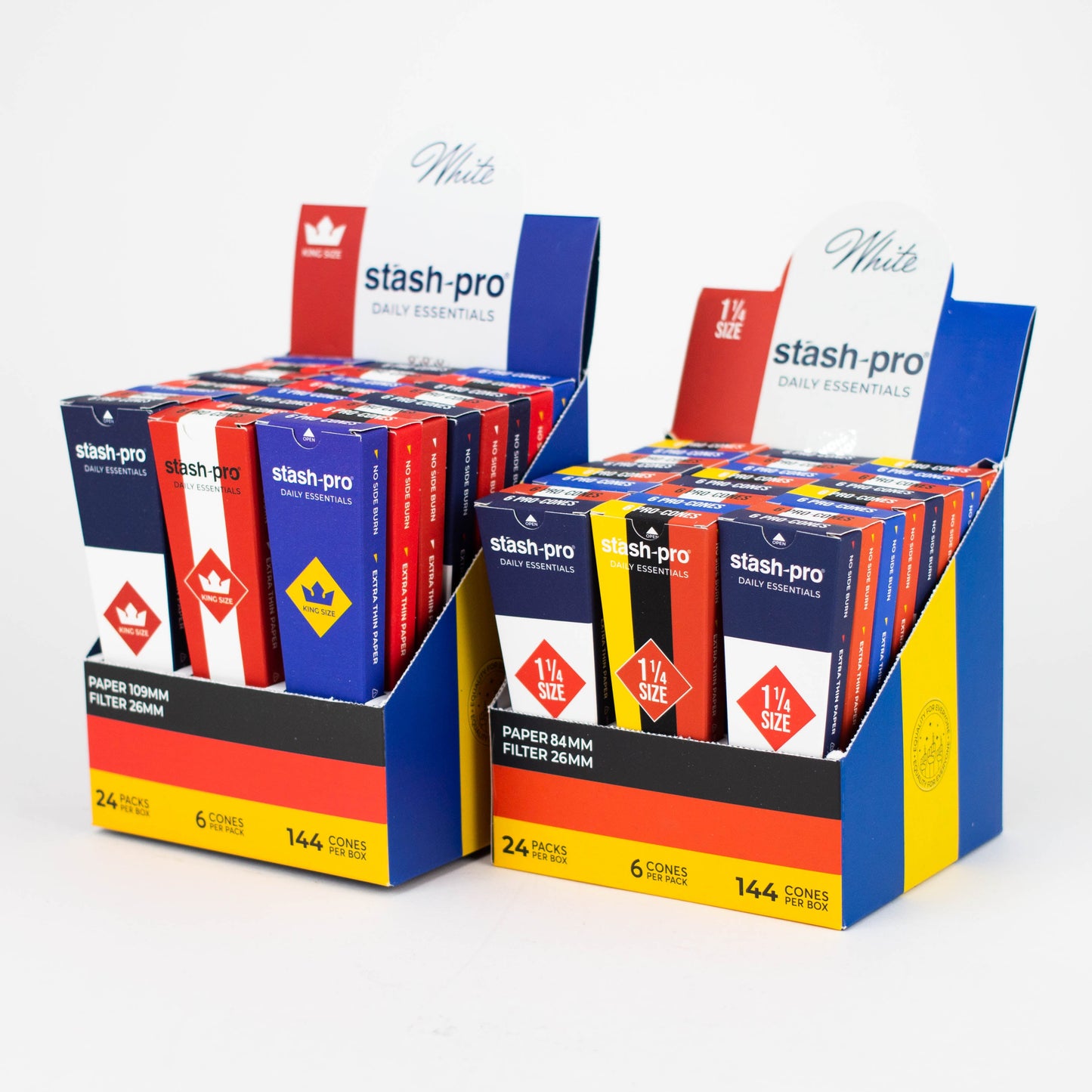 Stash-Pro | Bleached (White) Pro 6 Cones box of 24_1