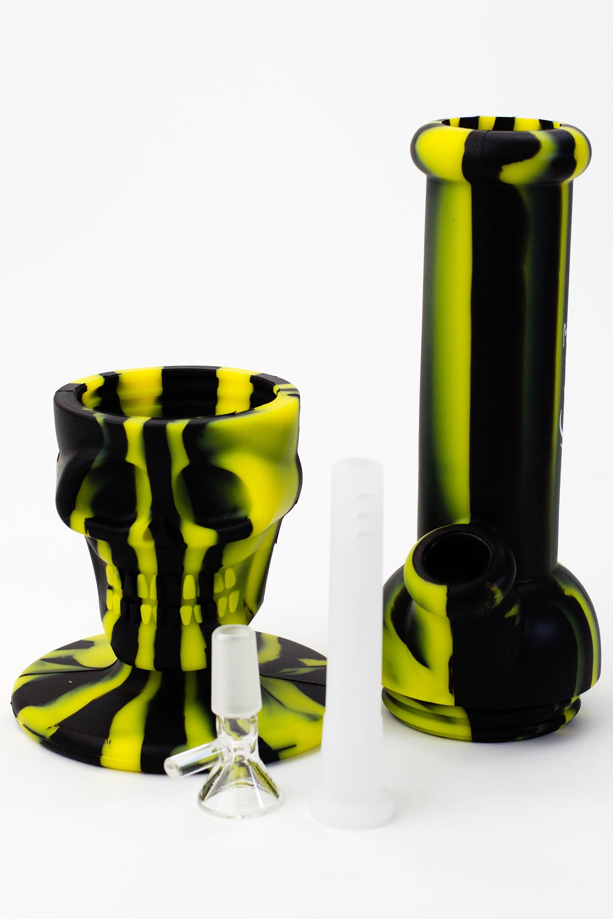 11" Genie skull multi colored detachable silicone water bong_3