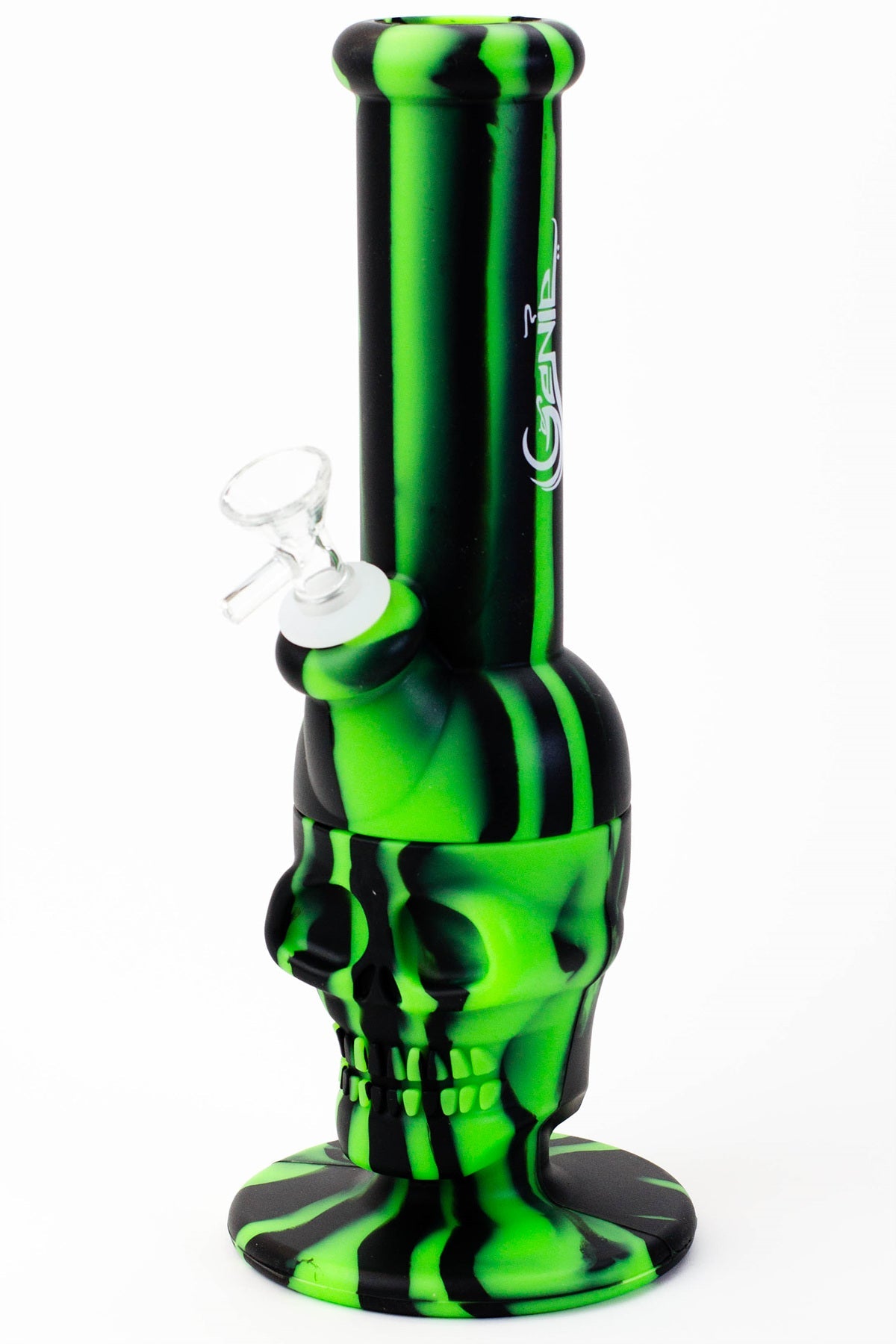 11" Genie skull multi colored detachable silicone water bong_7