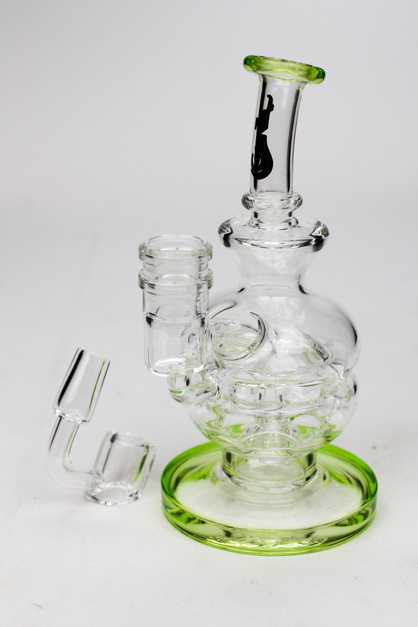 6" Genie Double glass recycle rig with shower head diffuser_3