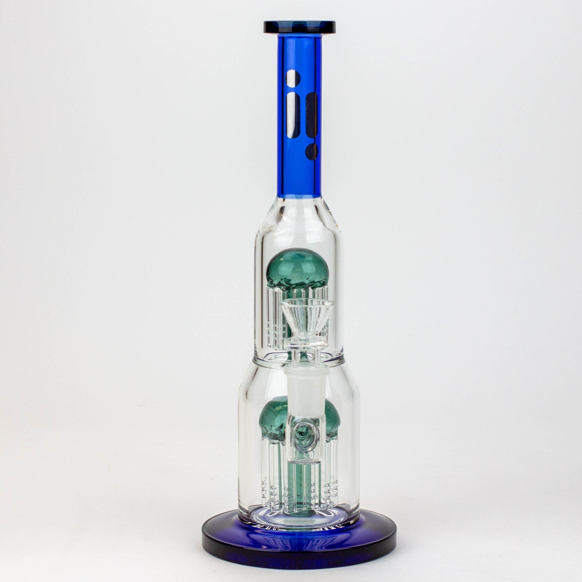 11" Infyniti double percolator glass bubbler_8