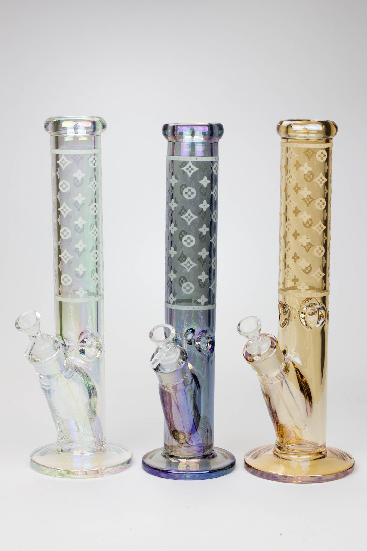 LUXURY Louis FASHION BONG - 14 7MM THICK BEAKER BONG - White -SmokeDay