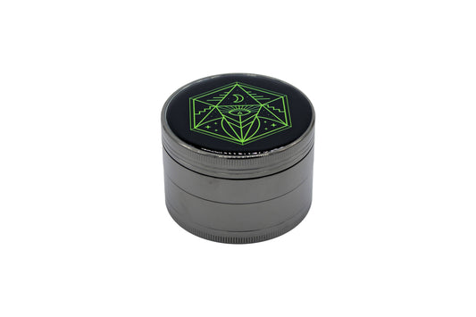 6.3 cm (2.5 inch) Spice Grinder, 4 Part, Vintage, Ancient Symbol Design, Magnetic Lid, Durable Zinc Alloy, Pollen Catcher - Leaf-Way Brand Accessories_0