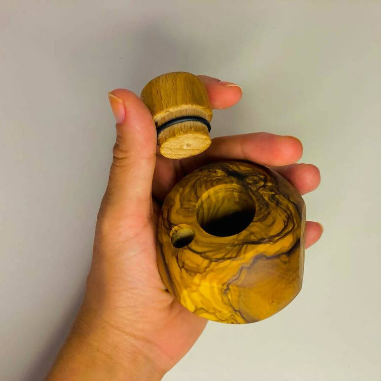 Olive Wood Apple Dugout/Smoker's Gift_5