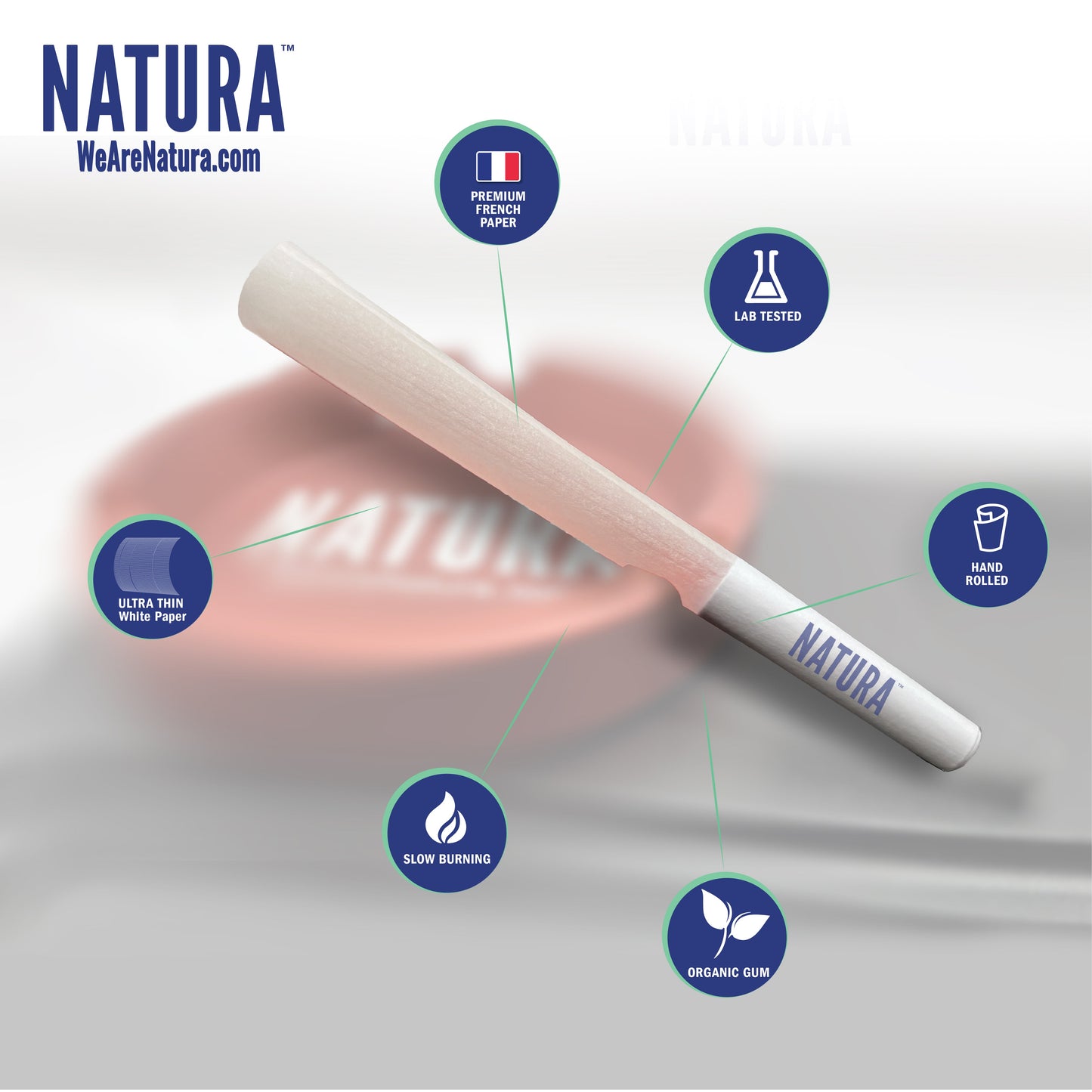 Natura โ White Ultra Thin Pre-Rolled Paper Mini Tower_1