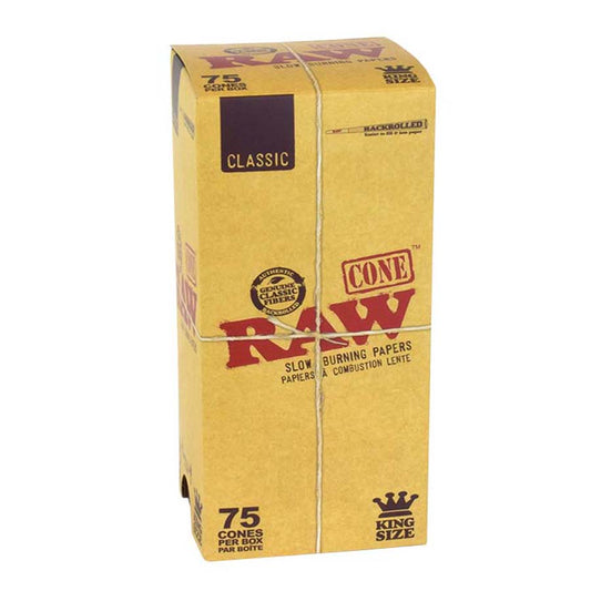 RAW | Classic Pre-Rolled Cones – King Size (75 Cones/Box)