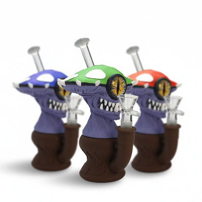 7″ Vinyl Mushroom Monster Water Pipe with 14mm Glass Bowl