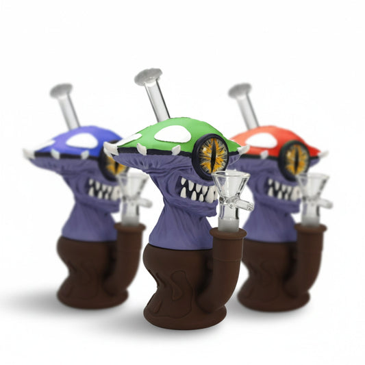 7″ Vinyl Mushroom Monster Water Pipe with 14mm Glass Bowl