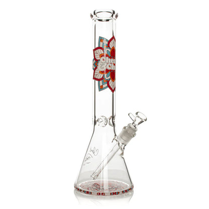 Cheech & Chong® Glass | 15" 7mm Thick Mandala Glow-in-the-Dark Water Pipe