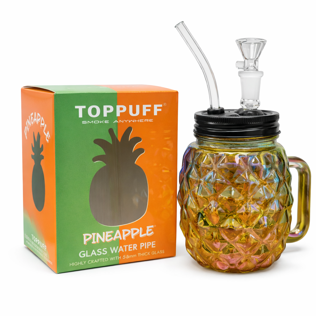 6″ Pineapple Glass Bong – Metallic Finish