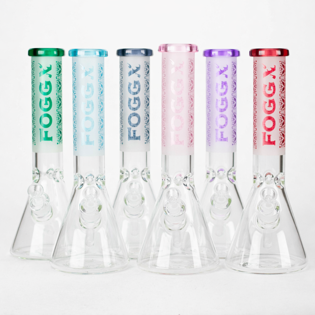 FOGGX | 14" Sandblasted Beaker Glass Water Pipe – 7mm Thick