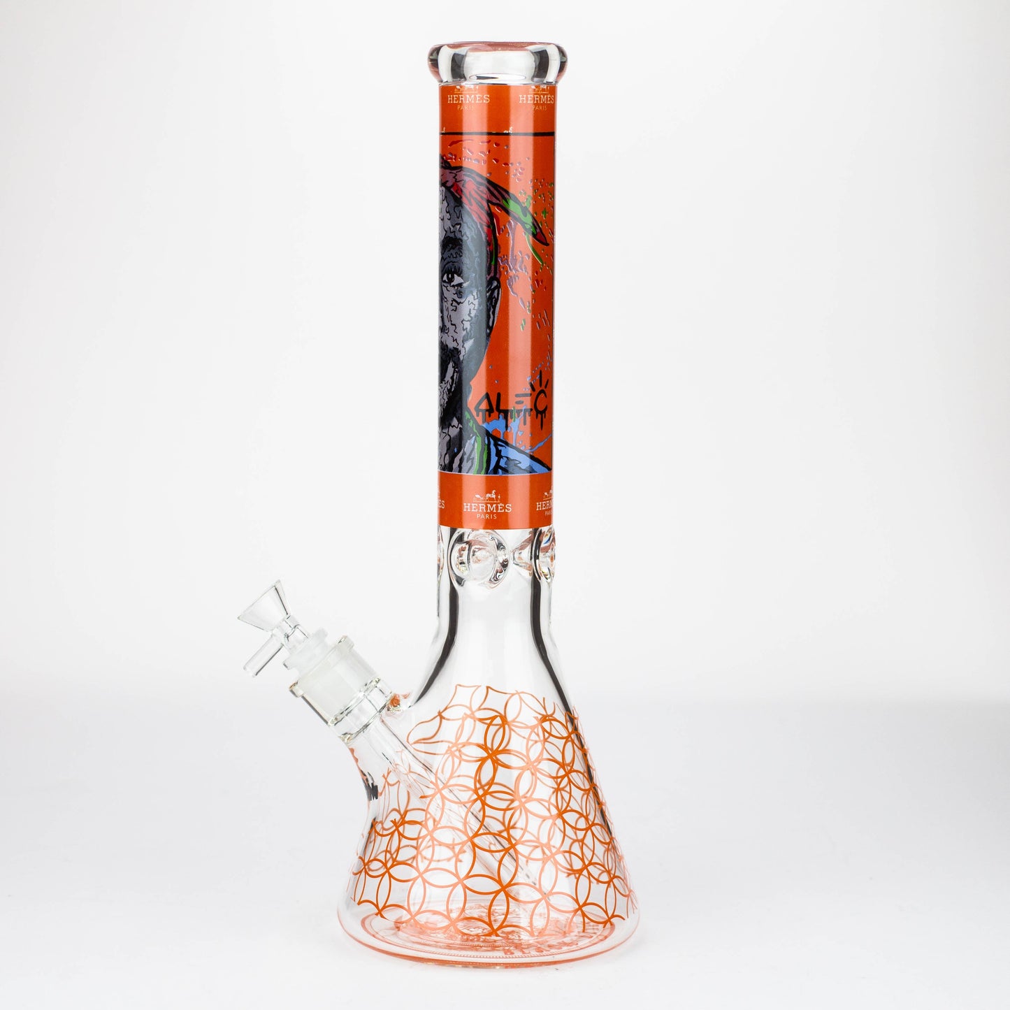 15.5"  9 mm Graphic glass water bong [GBT2117]_14