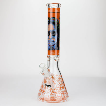 15.5"  9 mm Graphic glass water bong [GBT2117]_10