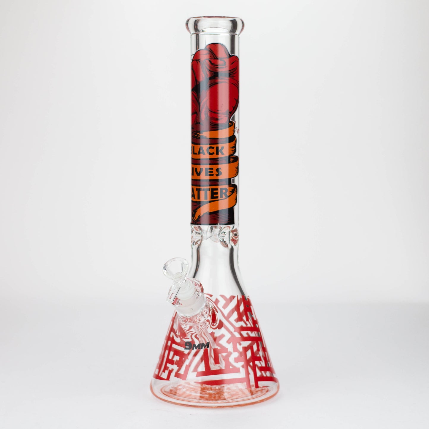 15.5"  9 mm Graphic glass water bong [GBT2117]_11