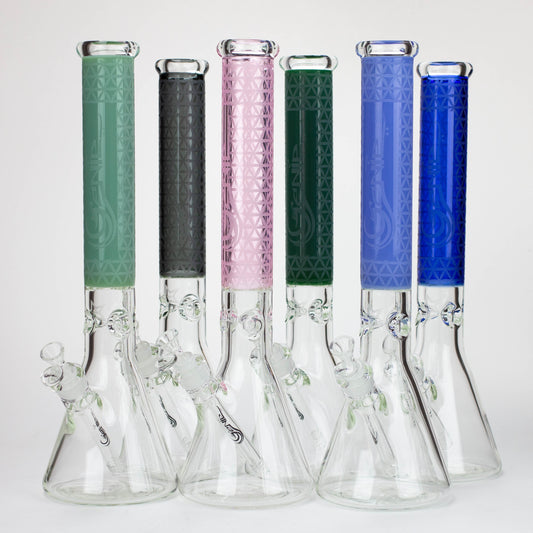 Genie | 17" sandblasted artwork tube 7 mm glass water bong [GB21005]_0