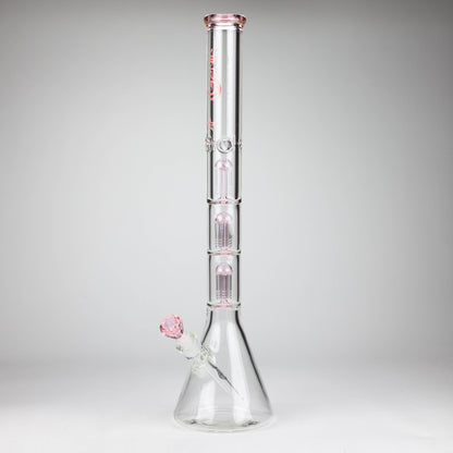 GENIE | 24" 9mm Triple Percolator Beaker Glass Bong [GB1907]