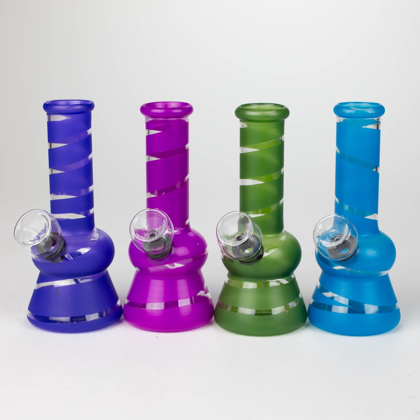 5" Color Stripe Diamond Base mini bong-Assorted