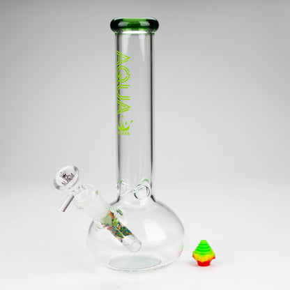 AQUA | 10" Round glass water bong with silicone cap [AQUA201]_11