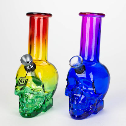 6" Mini Skull base soft glass water bong  [SH36xx]_0