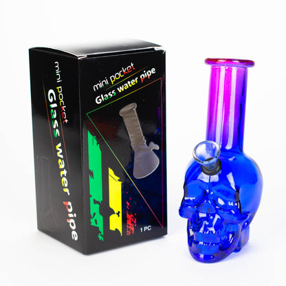 6" Mini Skull base soft glass water bong  [SH36xx]_1