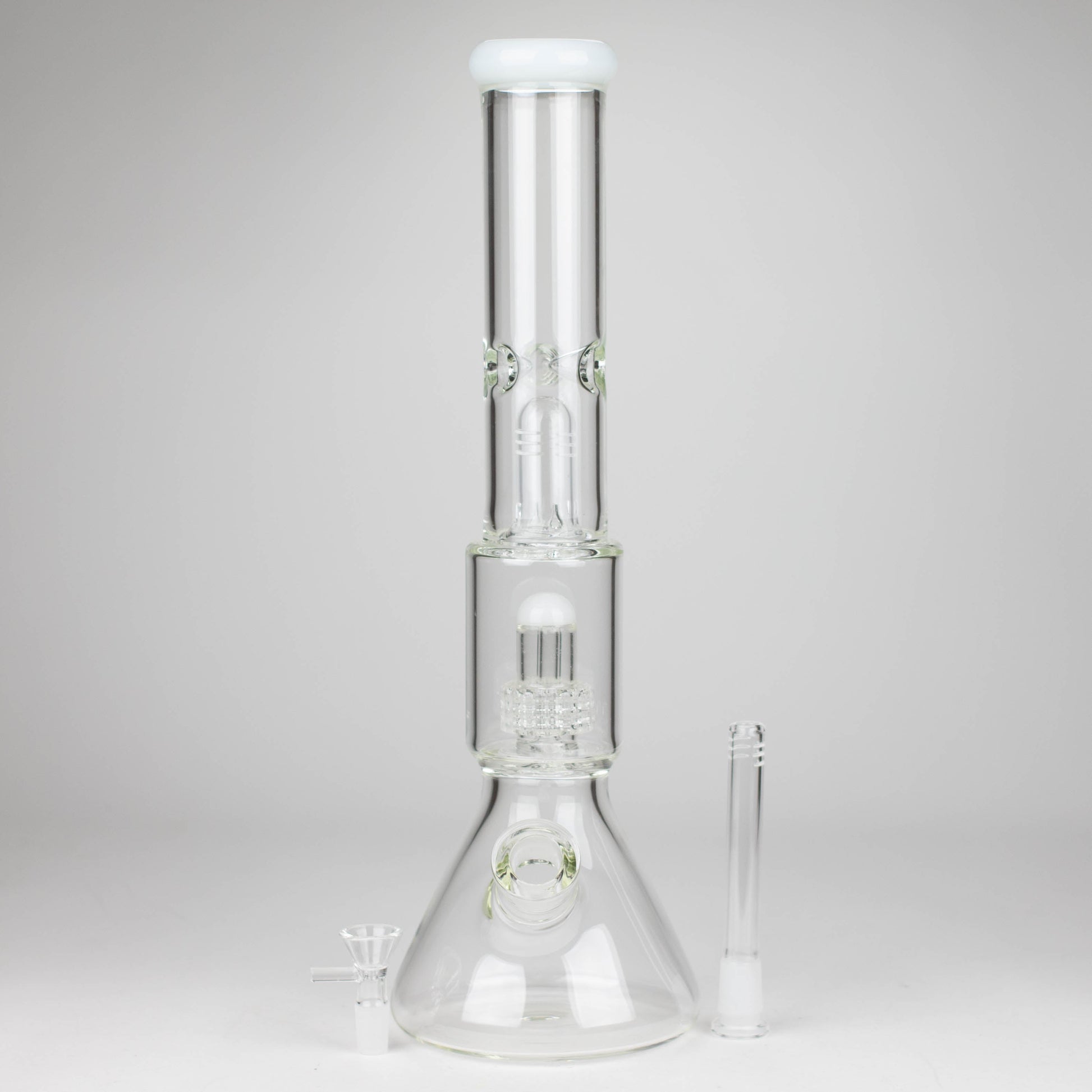 16" Color accented 7 mm glass water bong With Dffiuser_4