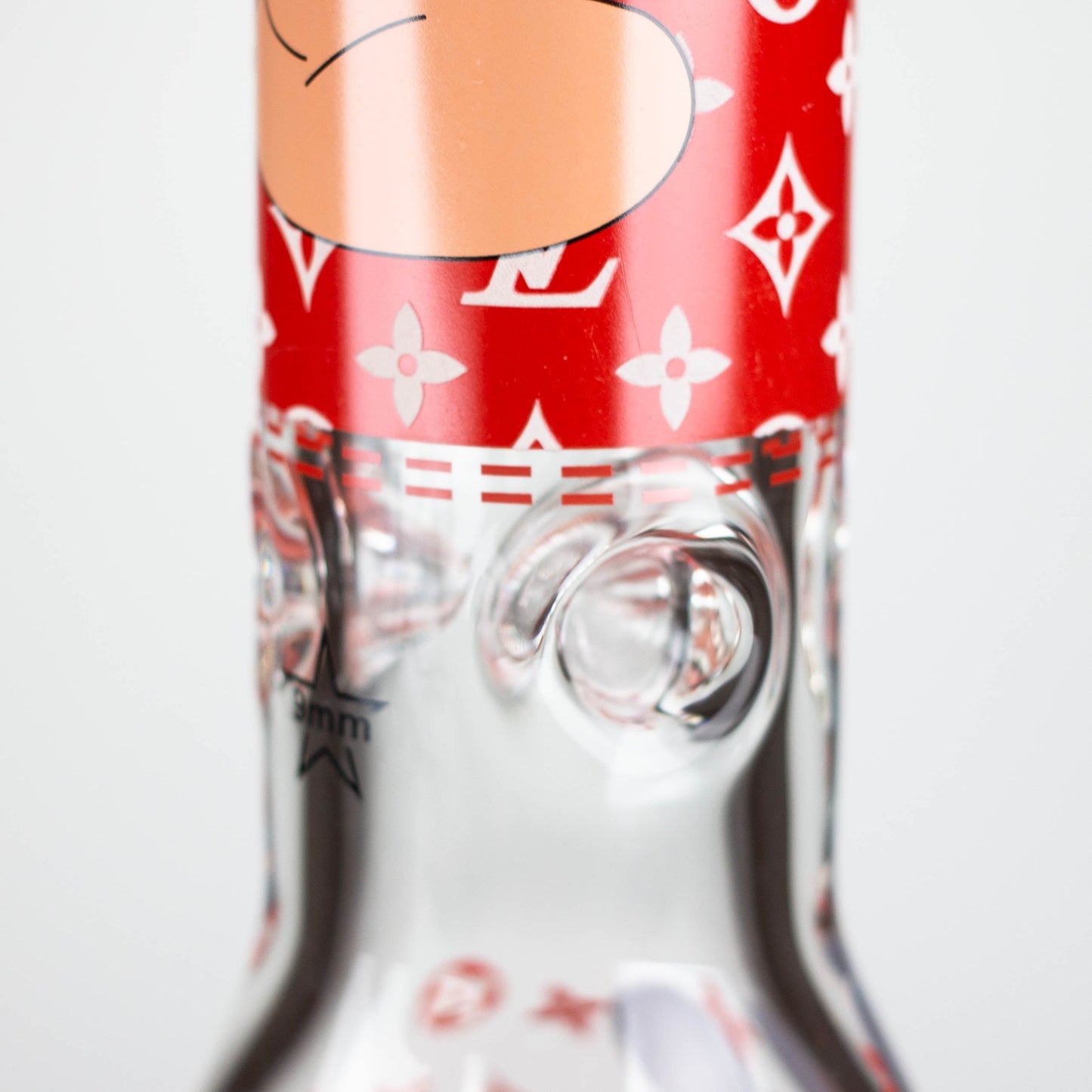 14" Cartoon Glow 9 mm glass bong